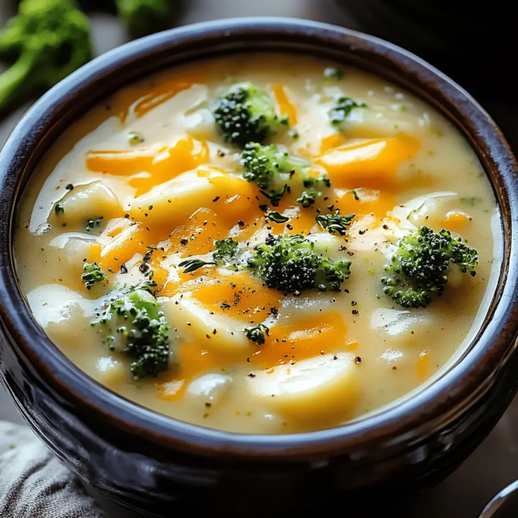 Crockpot Potato Broccoli Cheddar Soup