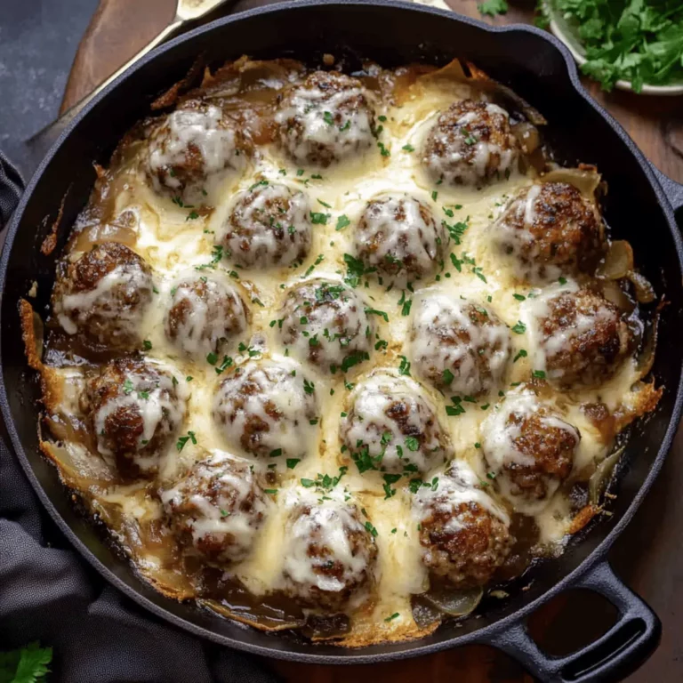 French Onion Meatballs with Savory Onion Sauce
