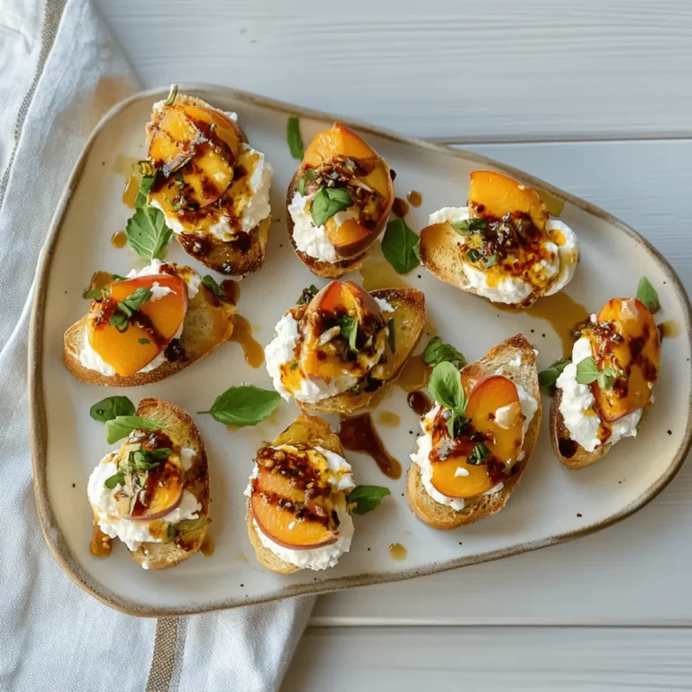 Best Peach Bruschetta With Whipped Ricotta
