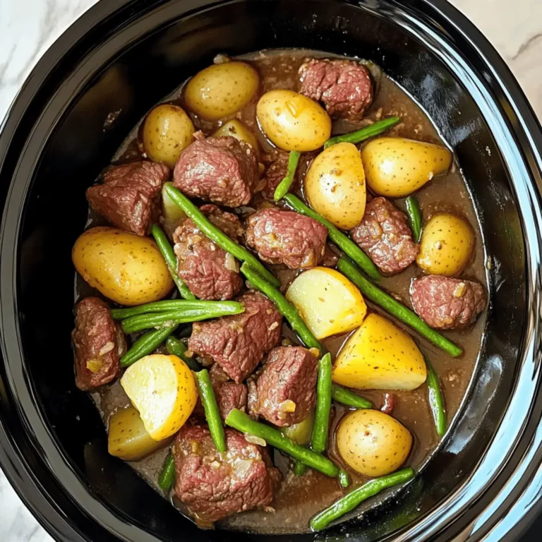 Crockpot Garlic Butter Beef Bites with Potatoes