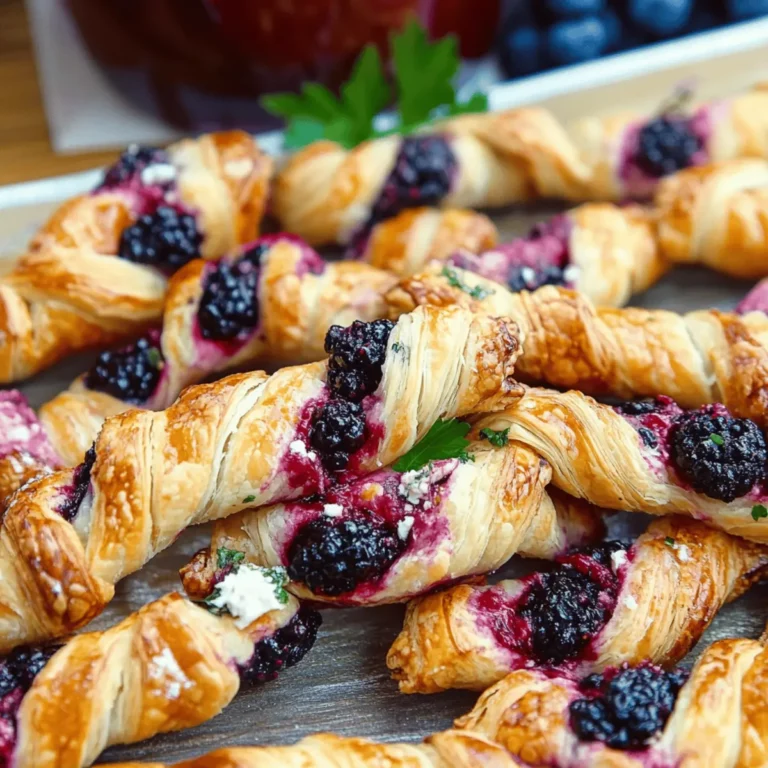 Blackberry Goat Cheese Puff Pastry Twists