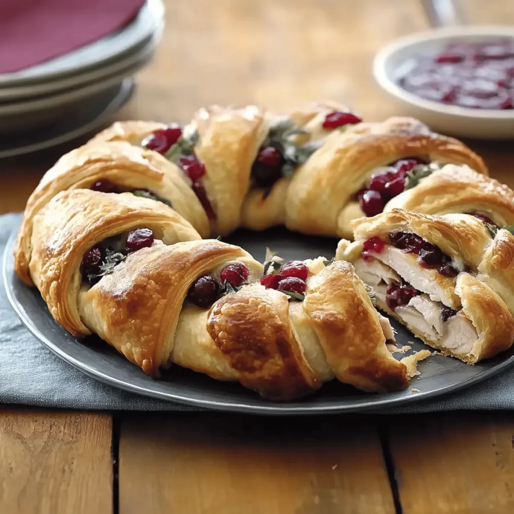 Savory Turkey and Cranberry Crescent Ring