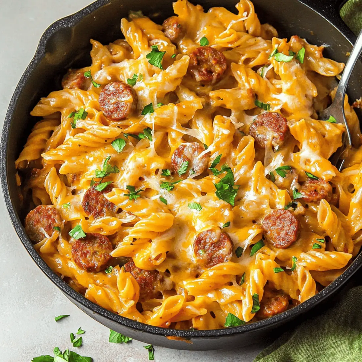 One Pot Cheesy Sausage Pasta