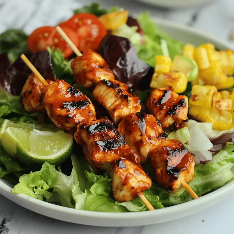 BBQ Chicken Skewer Salad