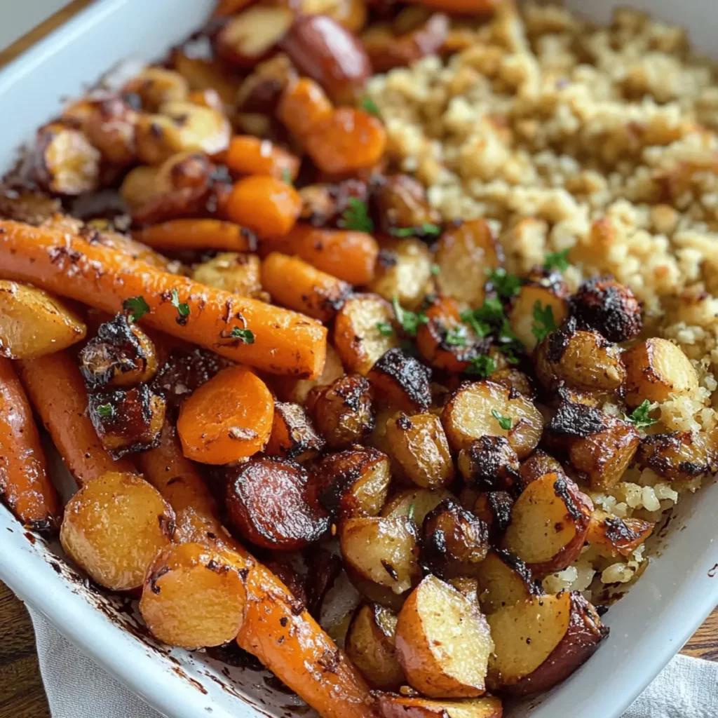 Maple Dijon Roasted Apples & Carrots