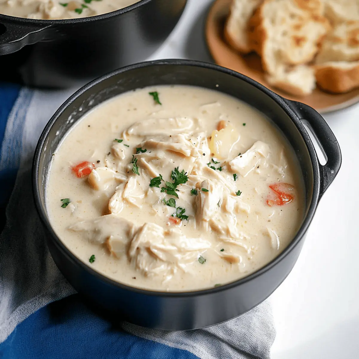 Make Cozy Creamy Chicken Alfredo Soup Quickly