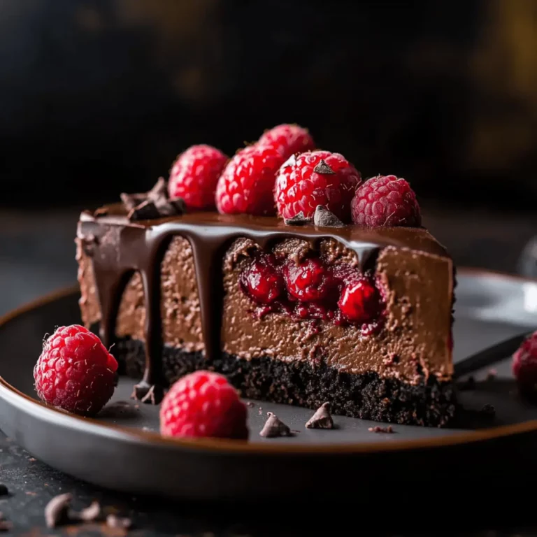 Dark Chocolate Raspberry Cheesecake