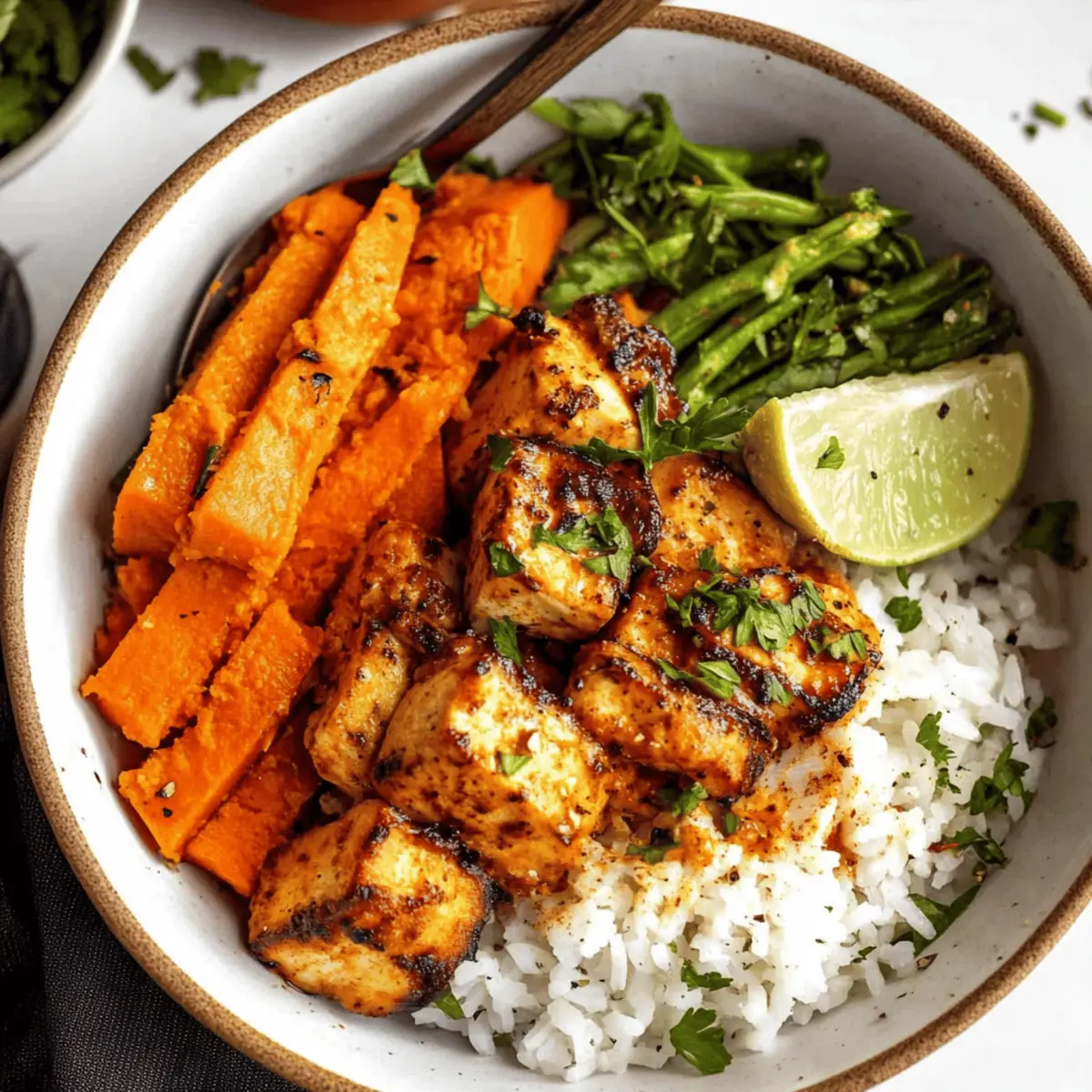 Healthy Chicken & Sweet Potato Rice Bowl