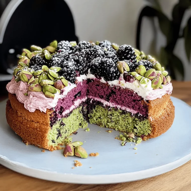Pistachio and Blackberry Olive Oil Cake