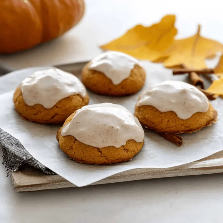 Soft Pumpkin Cookies with Cinnamon Frosting