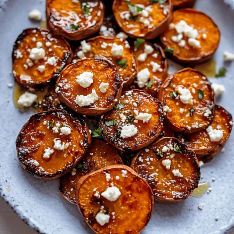 Roasted Sweet Potato Rounds with Honey & Feta