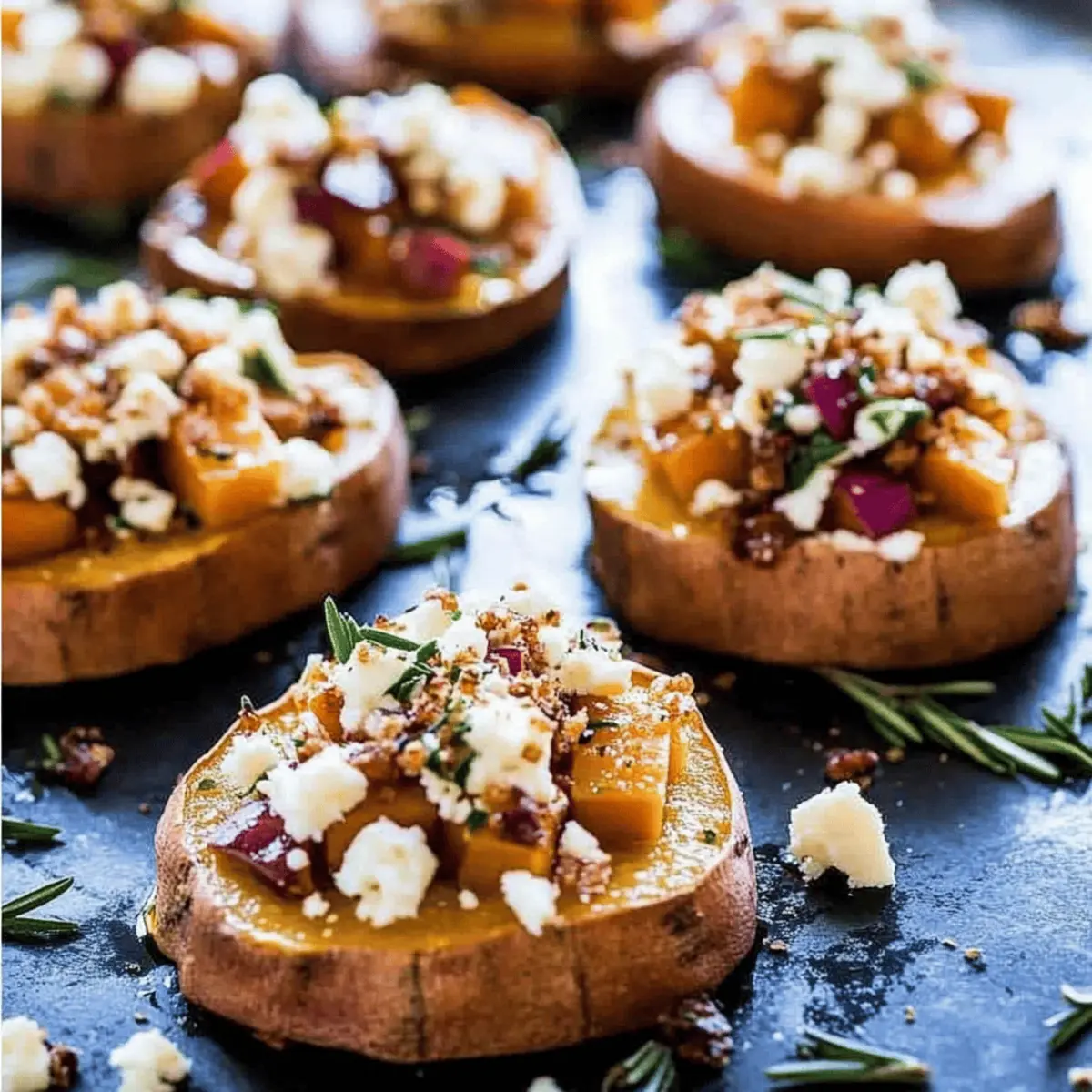 Sweet Potato Rounds with Honey & Feta Crumble