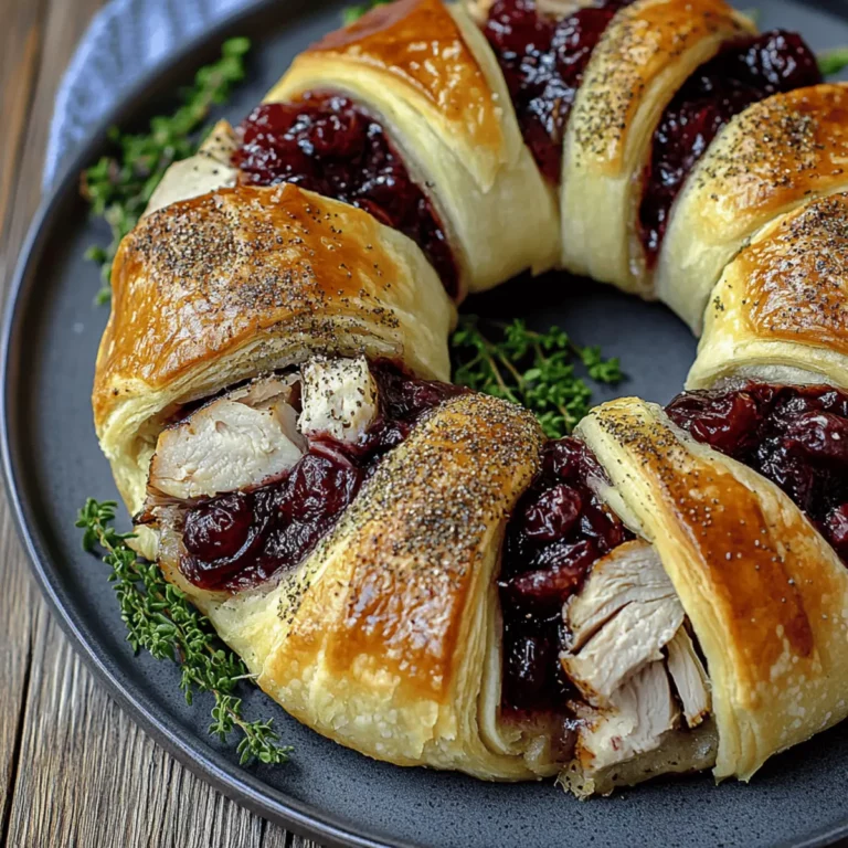 Savory Turkey and Cranberry Crescent Ring Recipe