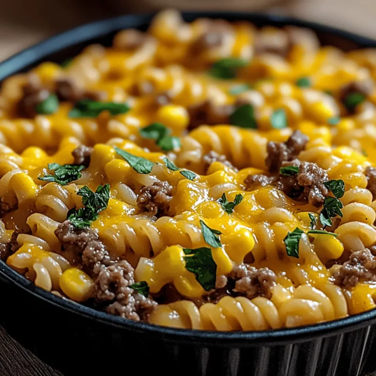 Cheesy Ranch Rotini Bake with Beef and Sweet Corn