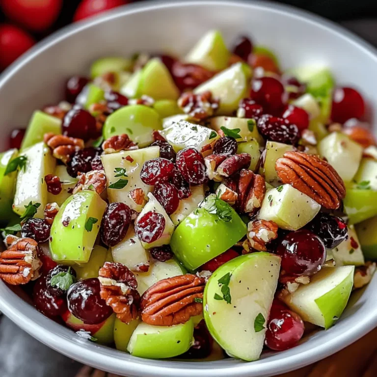 Apple Salad with Celery, Grapes, Pecans & Dried Cranberries
