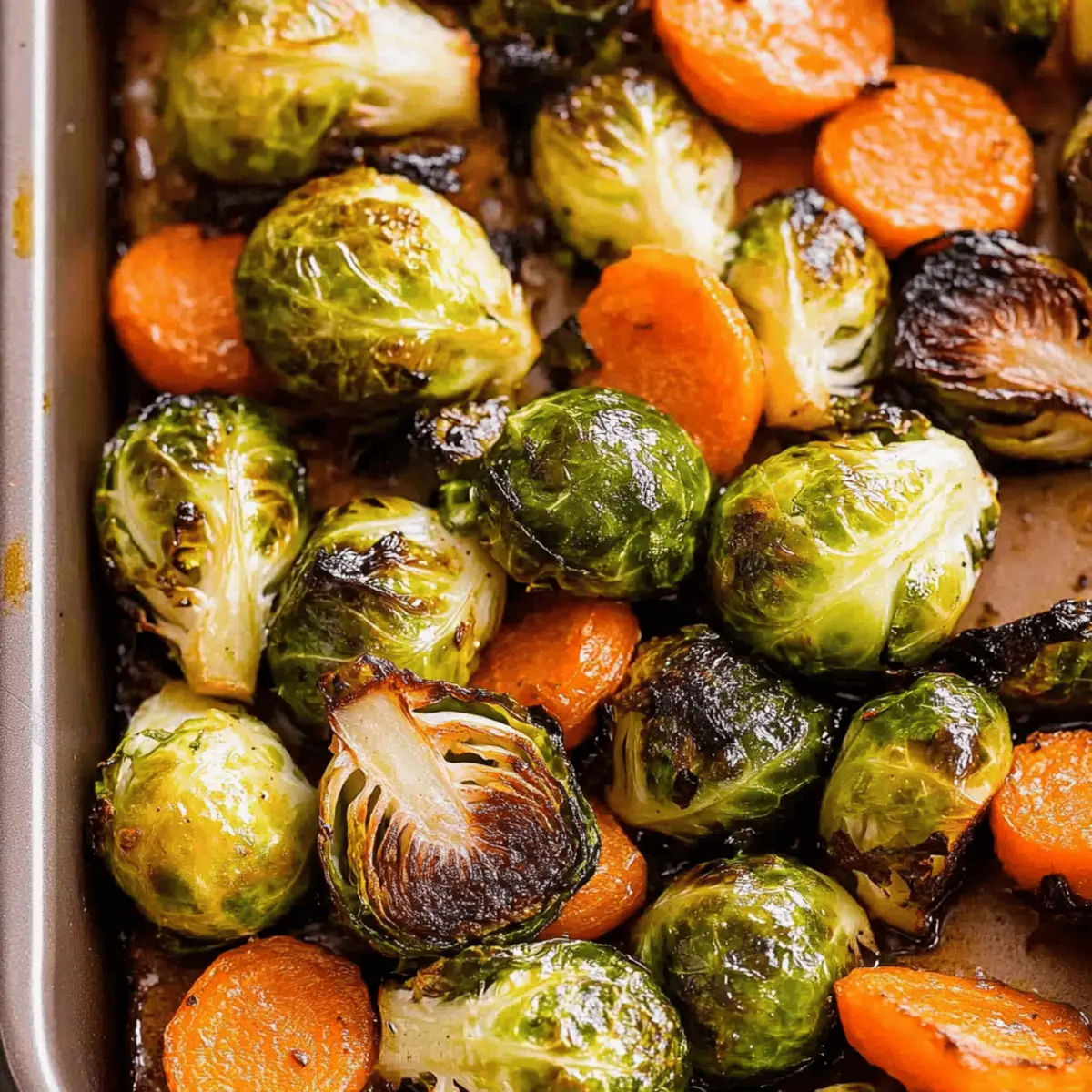 Crispy Roasted Brussels Sprouts and Carrots