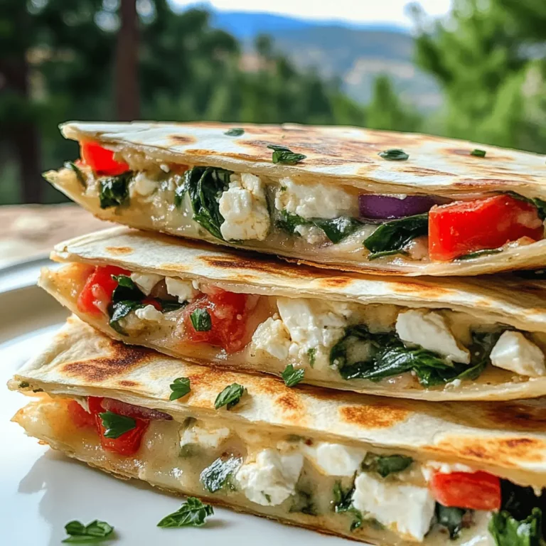 Mediterranean Quesadilla with Spinach & Feta
