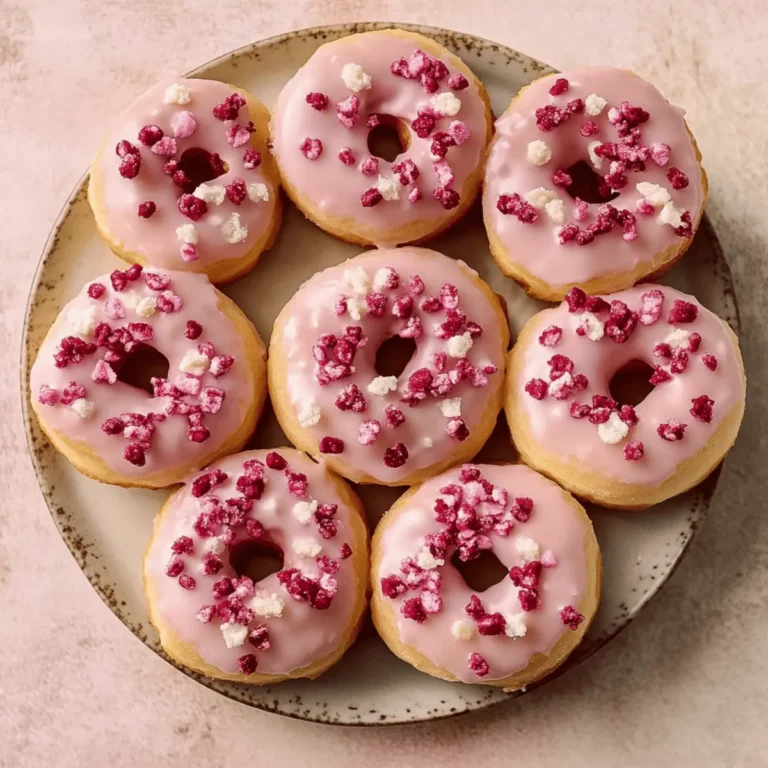 Mini donuts vermelho e rosa