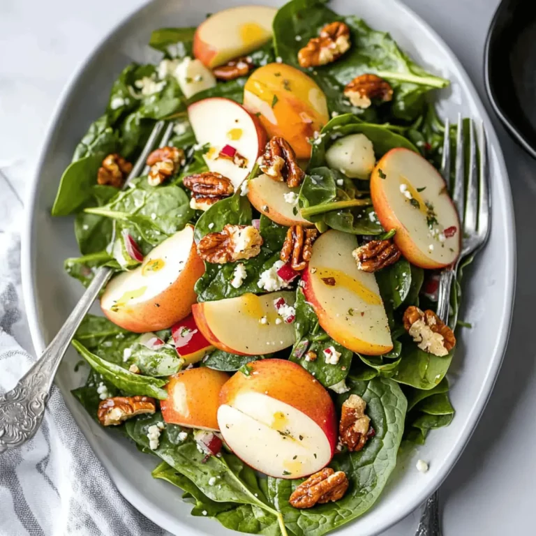 Winter Salad – Spinach, Apple, Gorgonzola & Candied Walnuts