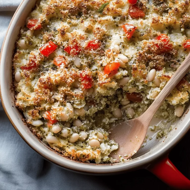 White Bean and Pesto Bake