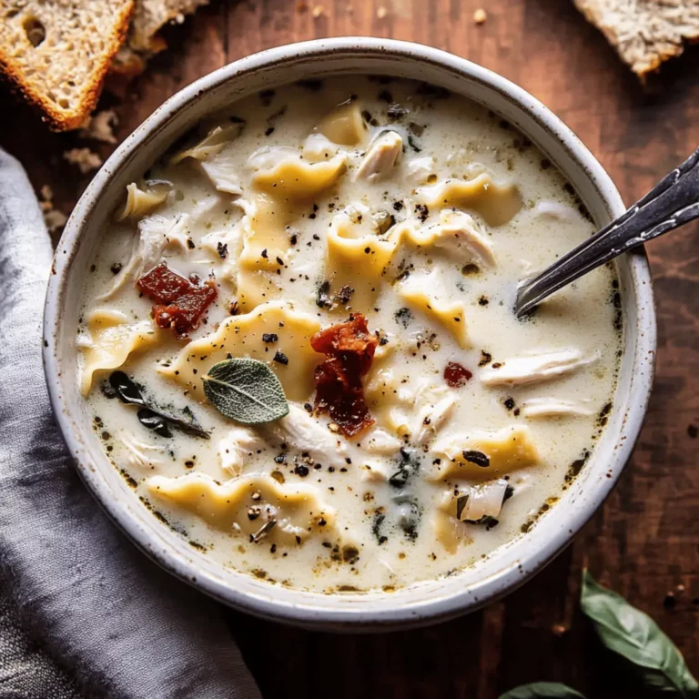 Creamy White Chicken Lasagna Soup