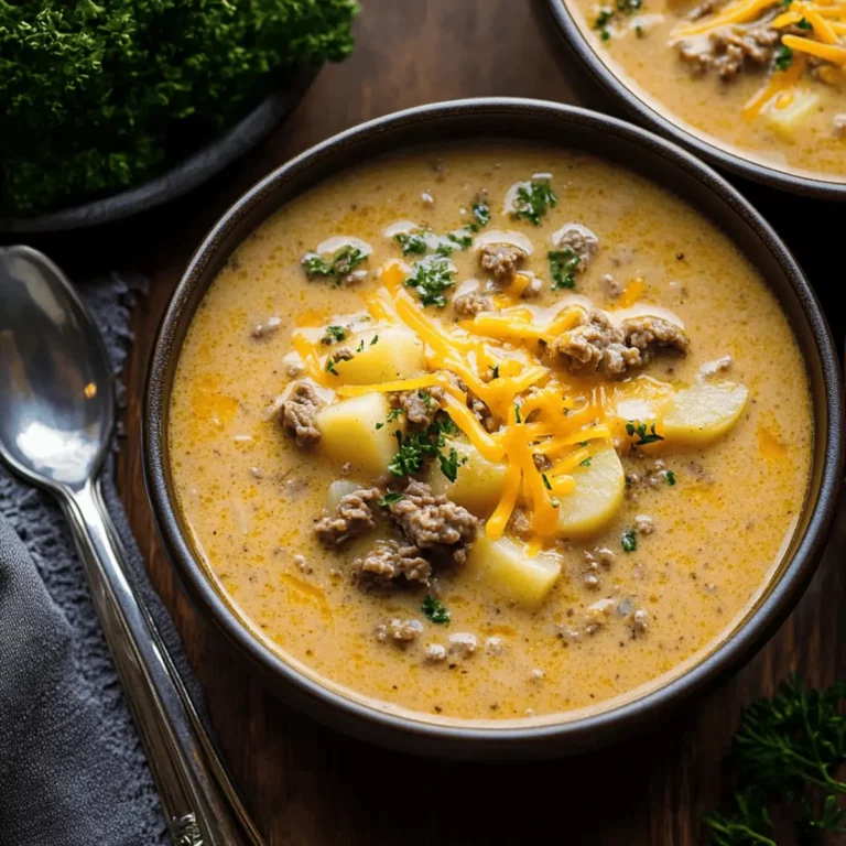 Cheesy Beef & Potato Soup