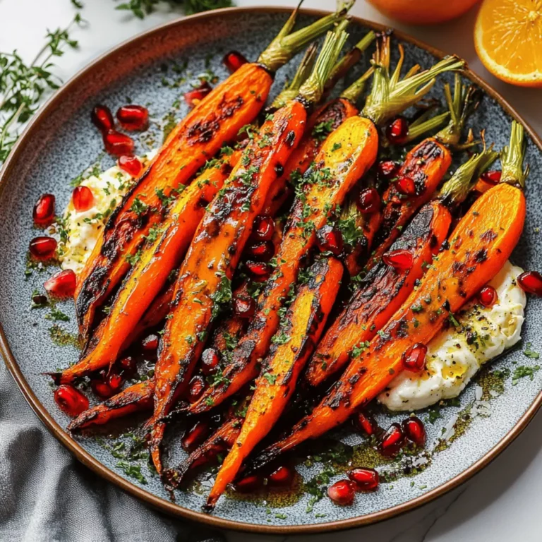 Honey Roasted Rainbow Carrots with Burrata and Pomegranate