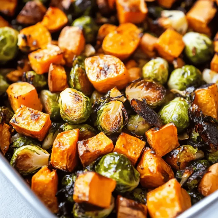Roasted Brussels Sprouts & Sweet Potatoes