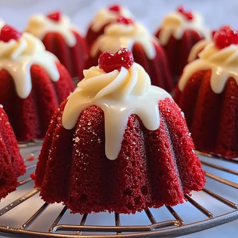 Mini Red Velvet Bundt Cakes with Cream Cheese Glaze