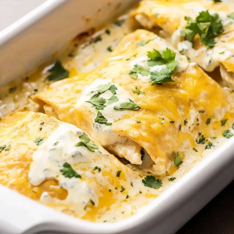 Chicken Enchiladas with Sour Cream White Sauce