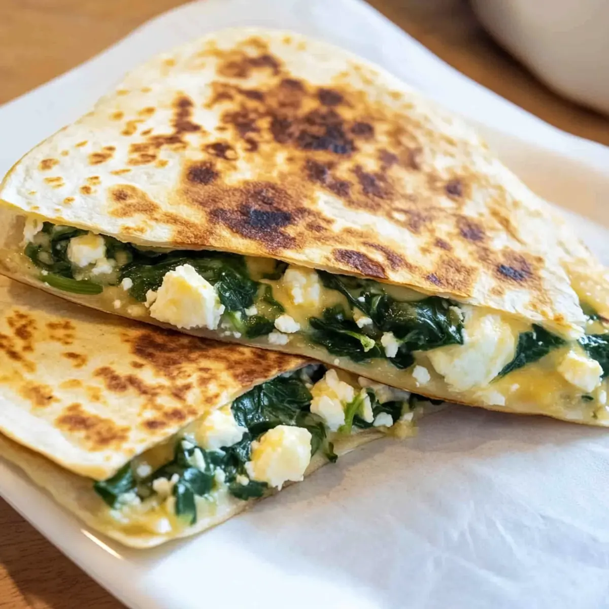 Spinach and Feta Quesadillas