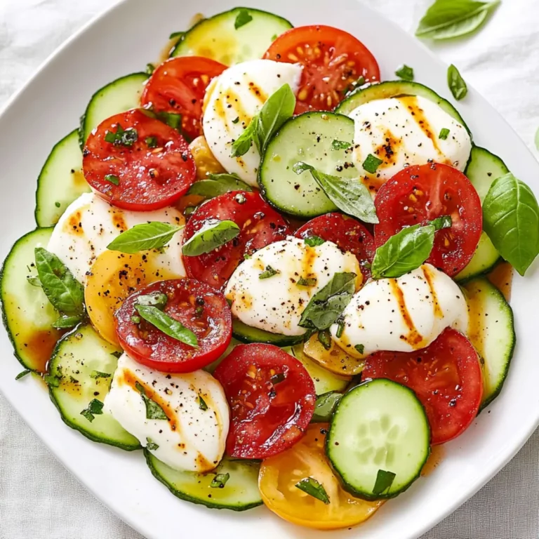 Easy Cucumber Caprese Salad
