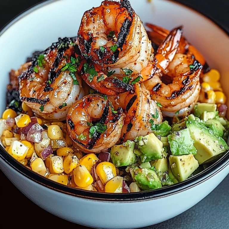 Grilled Shrimp Bowl with Avocado & Corn Salsa