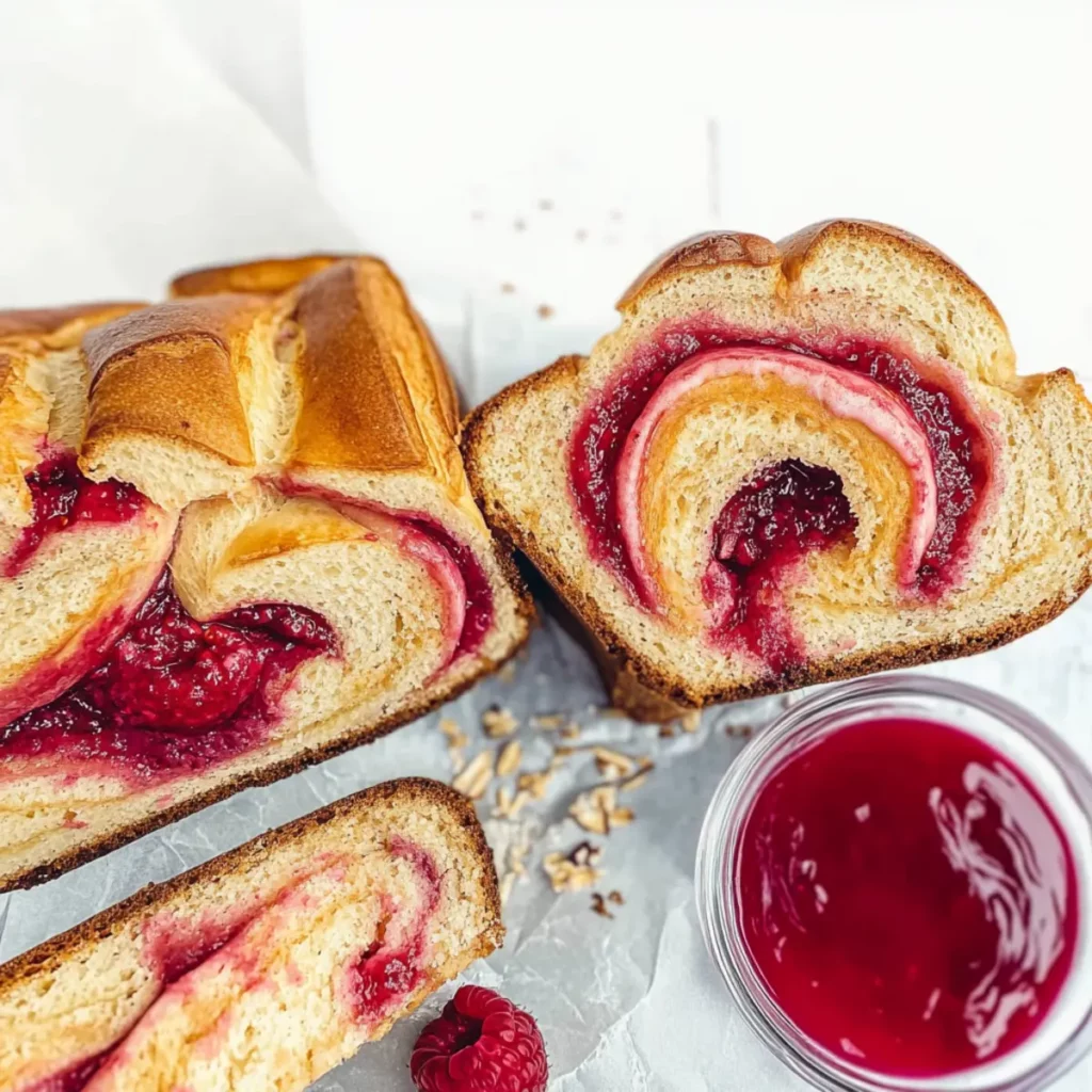 Raspberry Swirl Brioche Loaf