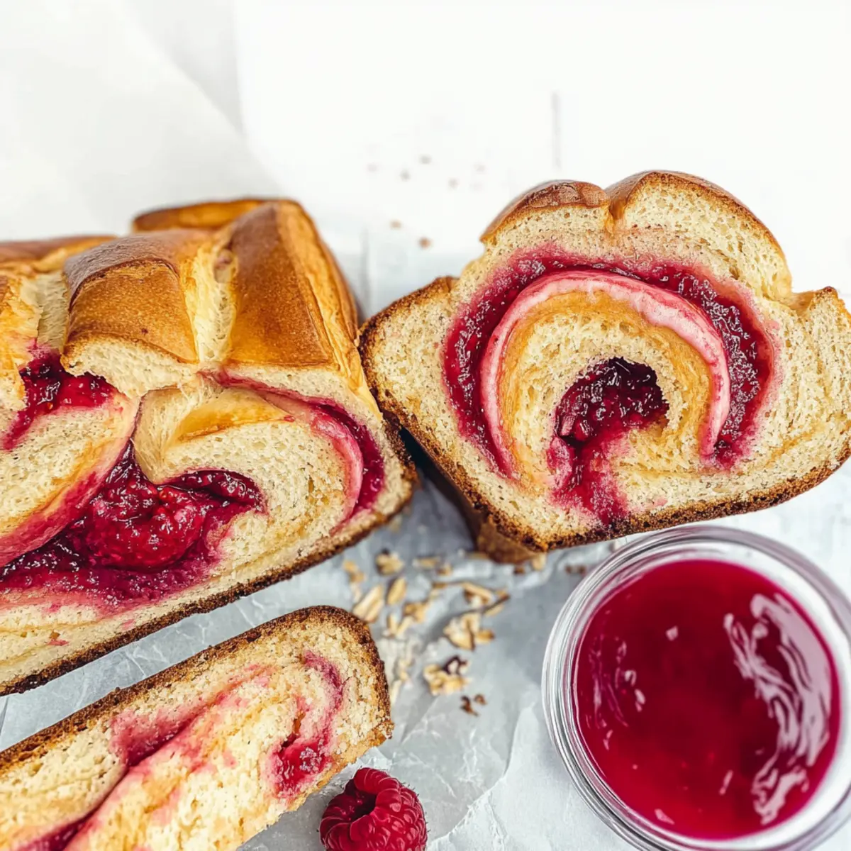 Raspberry Swirl Brioche Loaf