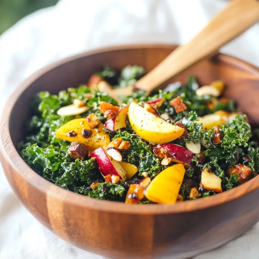 Autumn Kale Salad with Maple Balsamic Vinaigrette