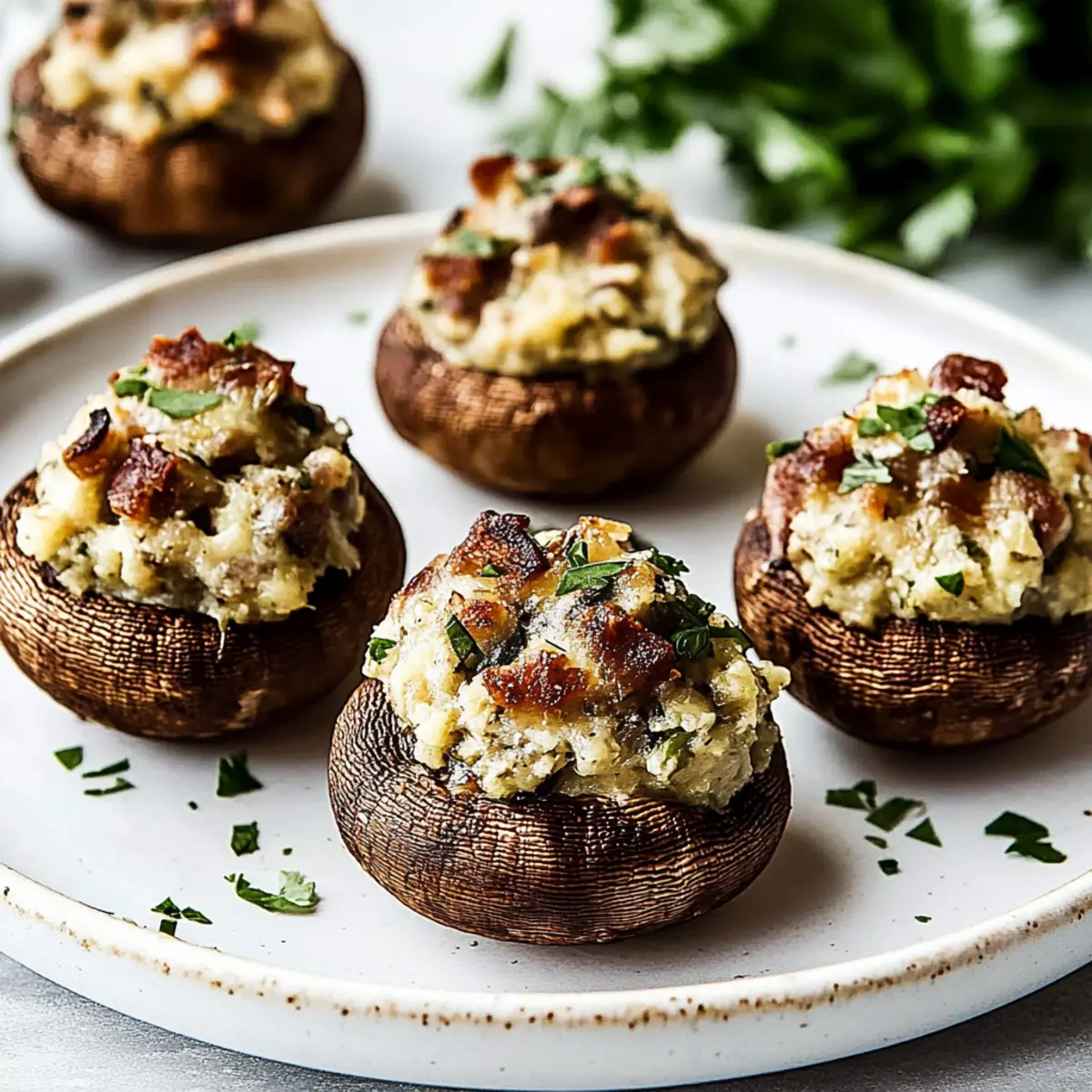 The BEST Stuffed Mushrooms