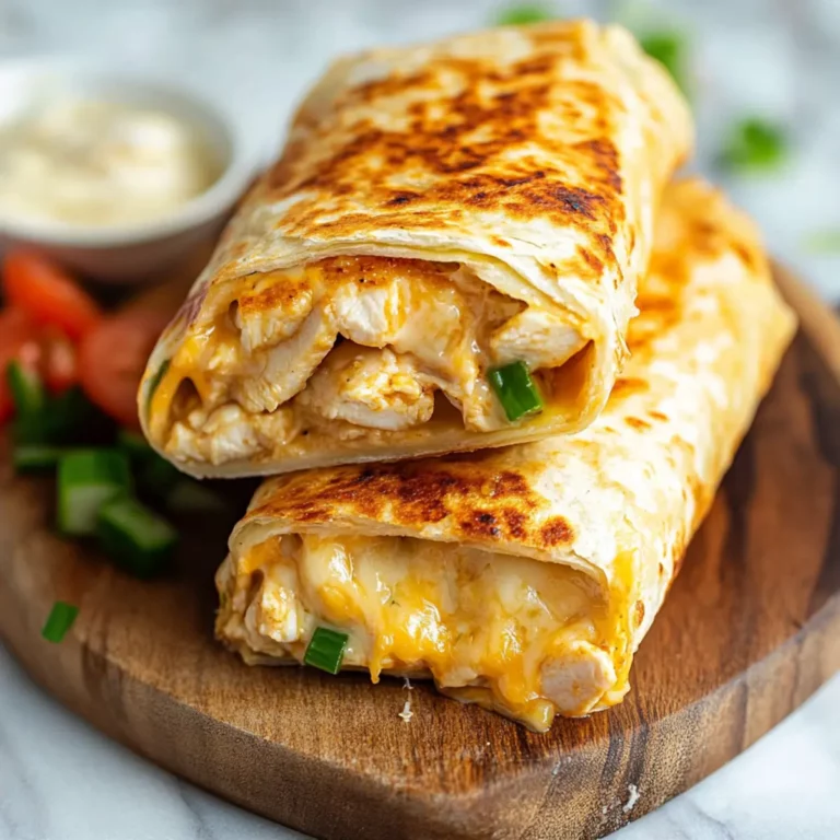 Cheesy Garlic Chicken Wraps