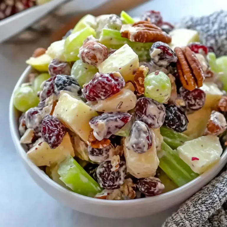 Apple Salad with Celery, Grapes, Pecans & Dried Cranberries
