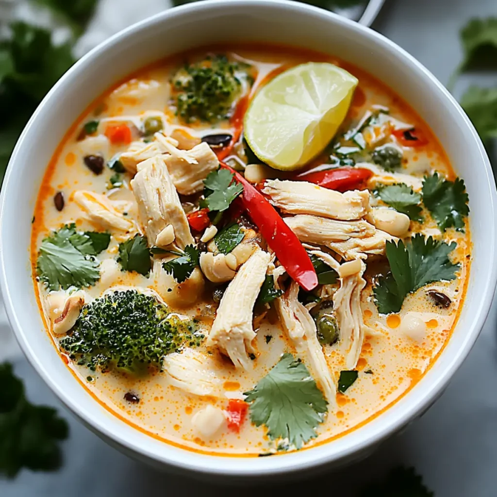 Crockpot Thai Coconut Chicken Soup