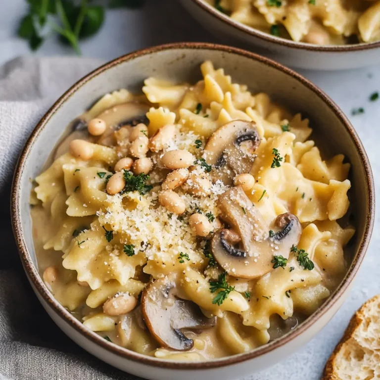 One-Pot Mushroom & White Bean Pasta