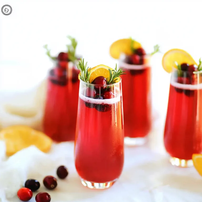 Orange cranberry mimosa holiday mocktail