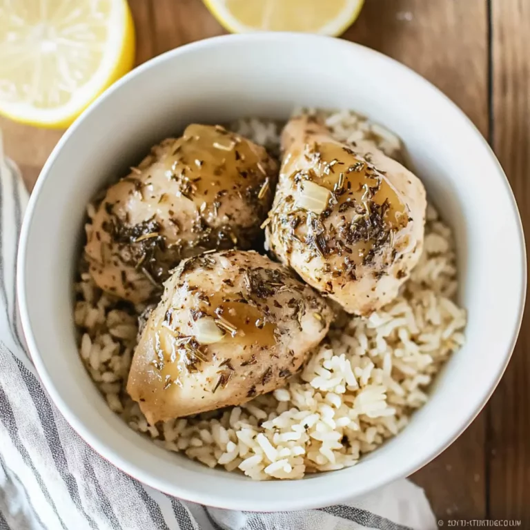 Slow Cooker Lemon Herb Chicken and Rice