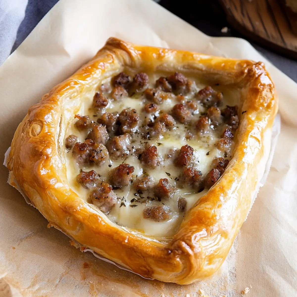 Sausage Baked Brie
