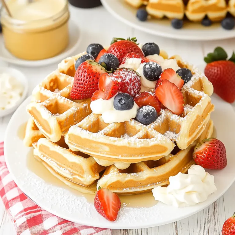 Classic Waffles with Strawberries