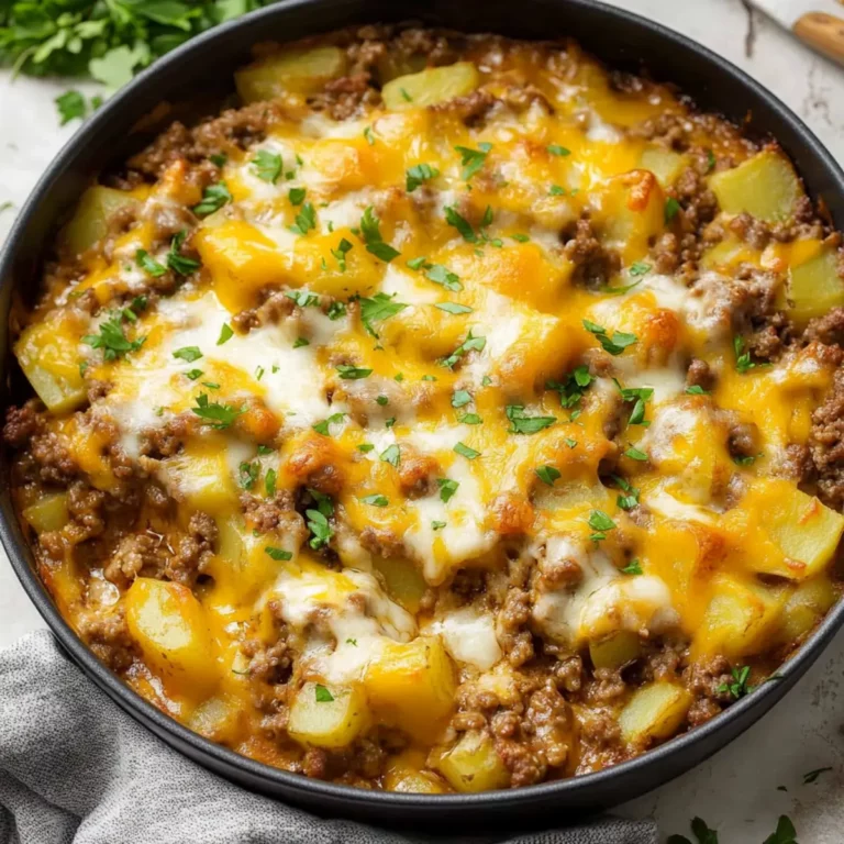Cheesy Ground Beef & Potato Casserole