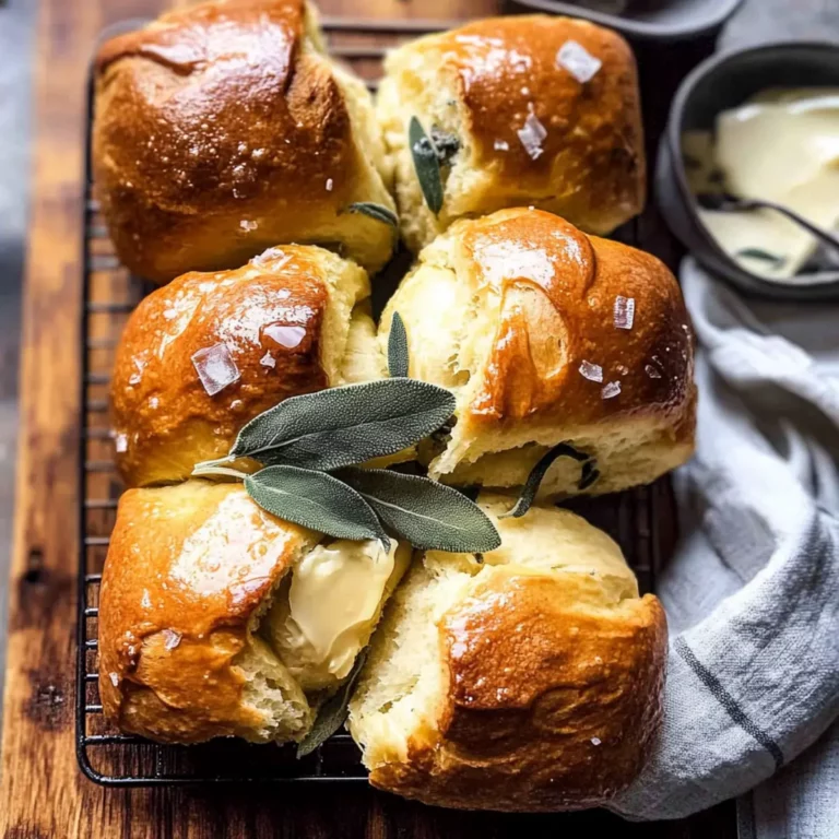 Salted Sage Honey Butter Brioche Rolls