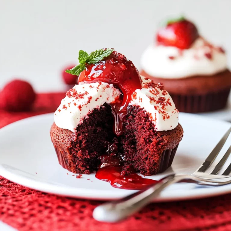 Red Velvet Molten Lava Cupcakes