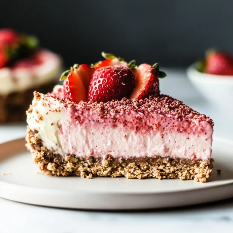 Vegan No-Bake Strawberry Crunch Cheesecake