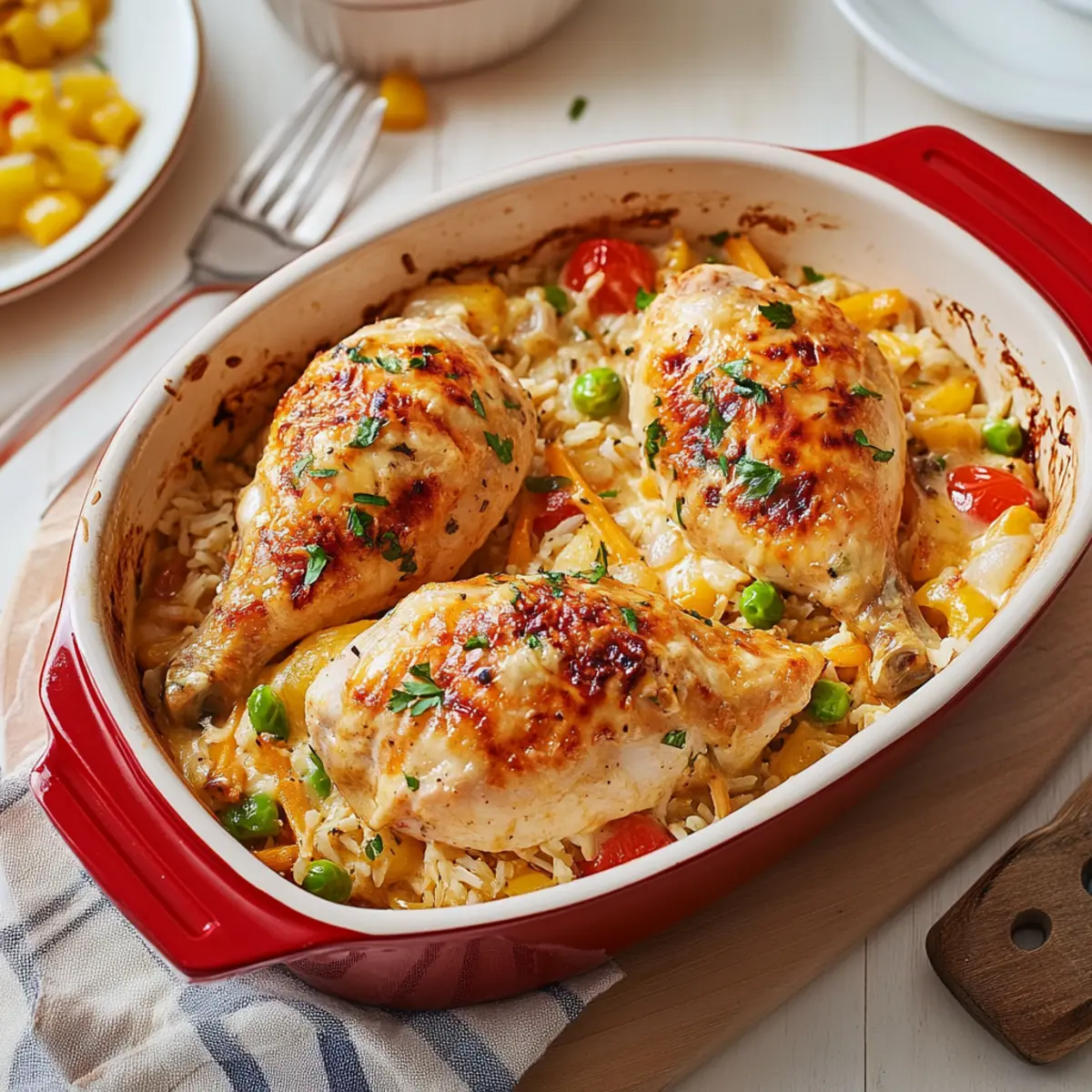 Poulet et riz sauvage gratiné